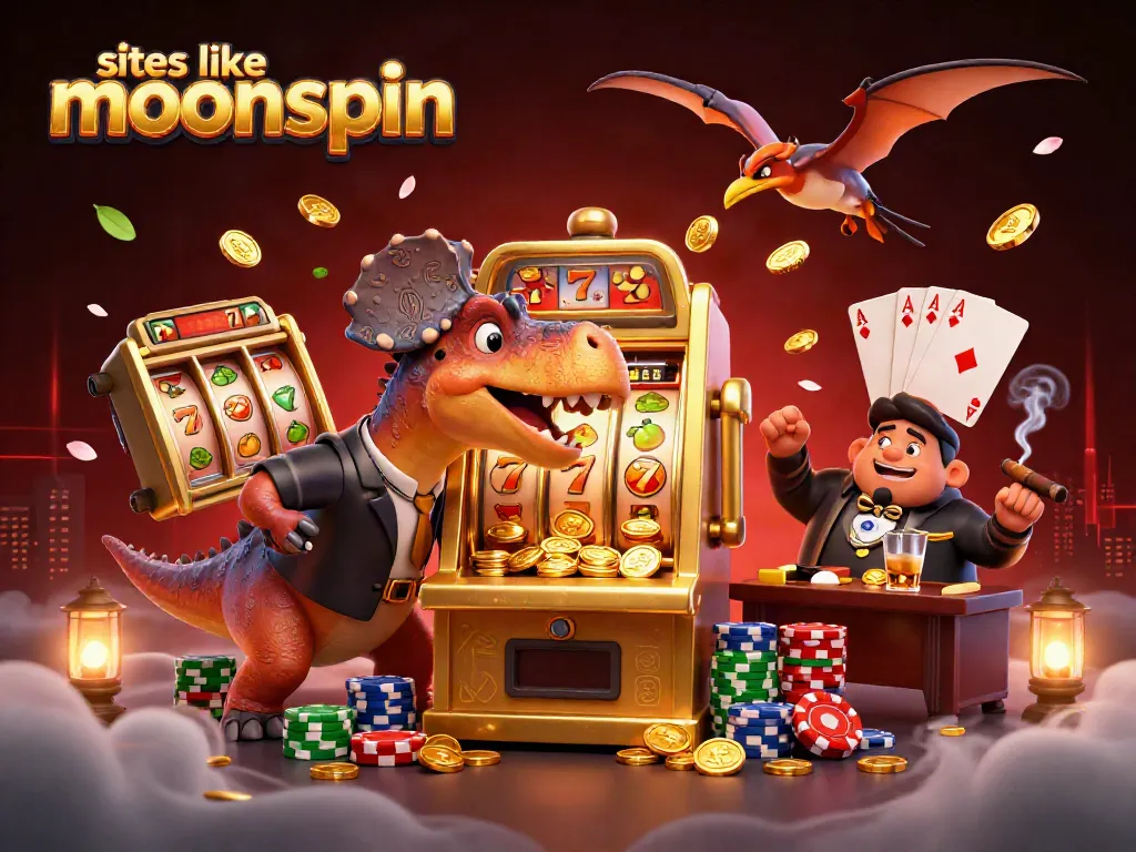Experience big wins at sites like moonspin with a roaring action scene featuring playful dinosaur characters and jackpot excitement.