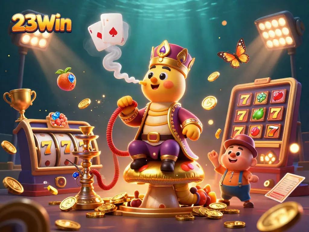 Engage in exciting slot adventures with 23Win's vibrant and dynamic 3D casino scene.