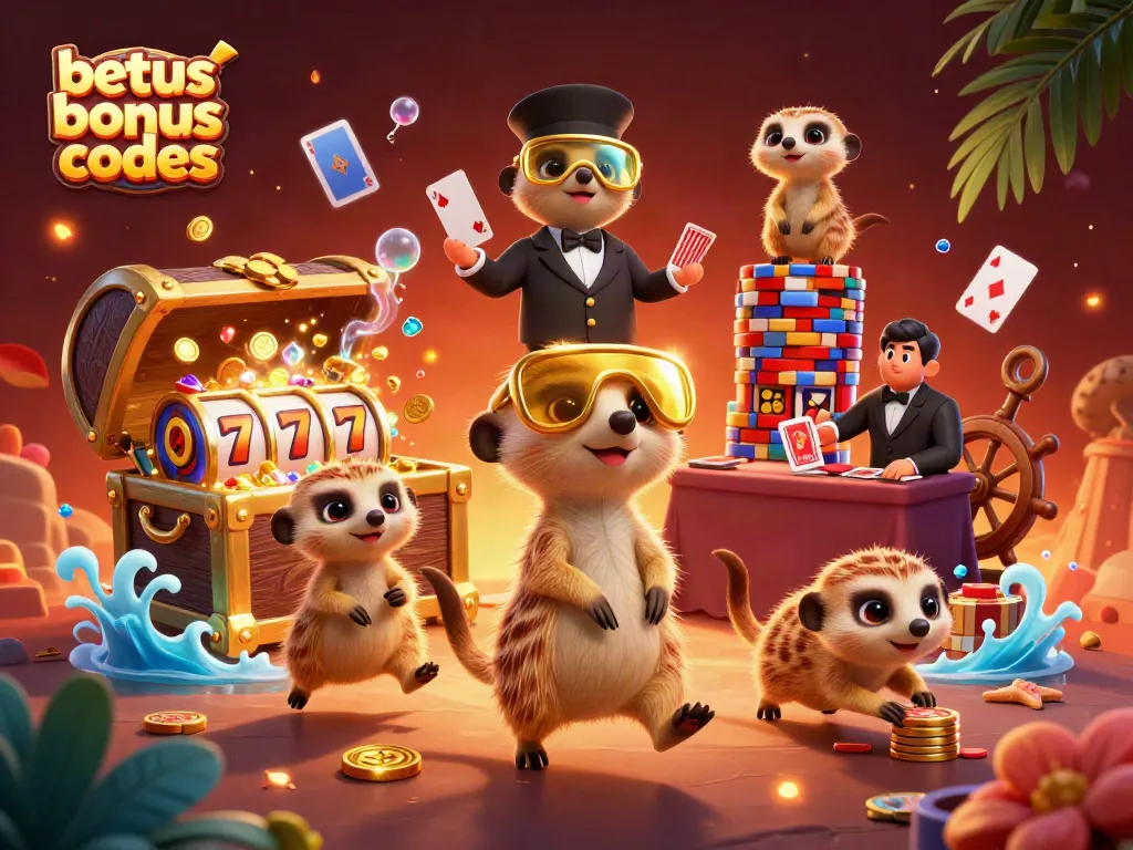 Redeem exciting betus bonus codes at a lively meerkat-run casino in a vibrant scene.
