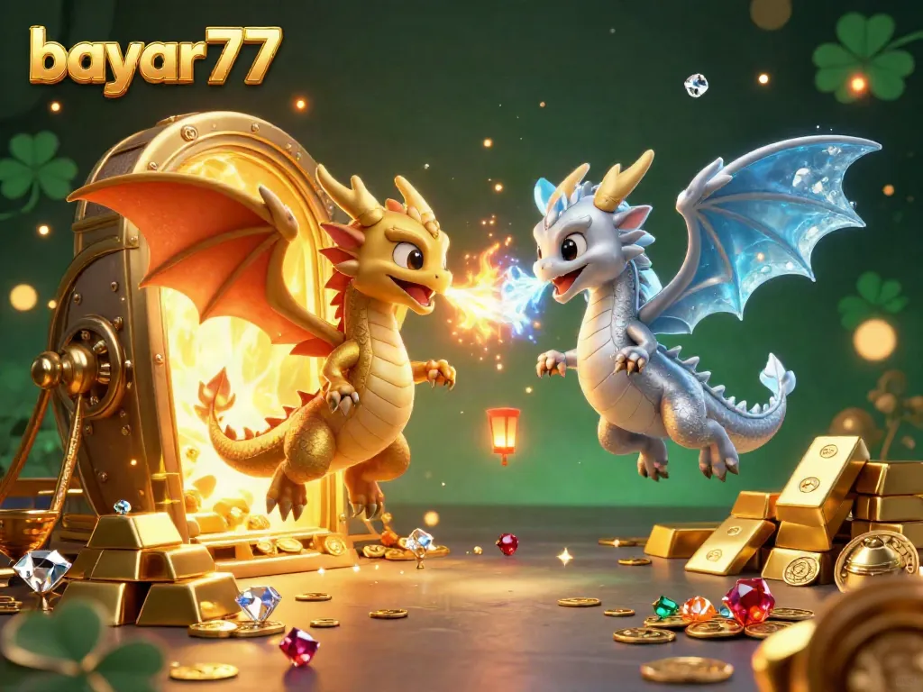 Experience the thrill of bayar77 with dragons defending treasures in an immersive 3D scene.