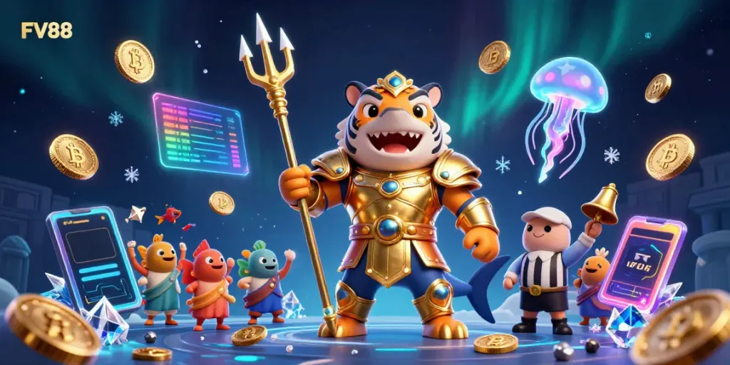 Engage in thrilling gameplay at FV88 with vibrant underwater scenes and charming characters.