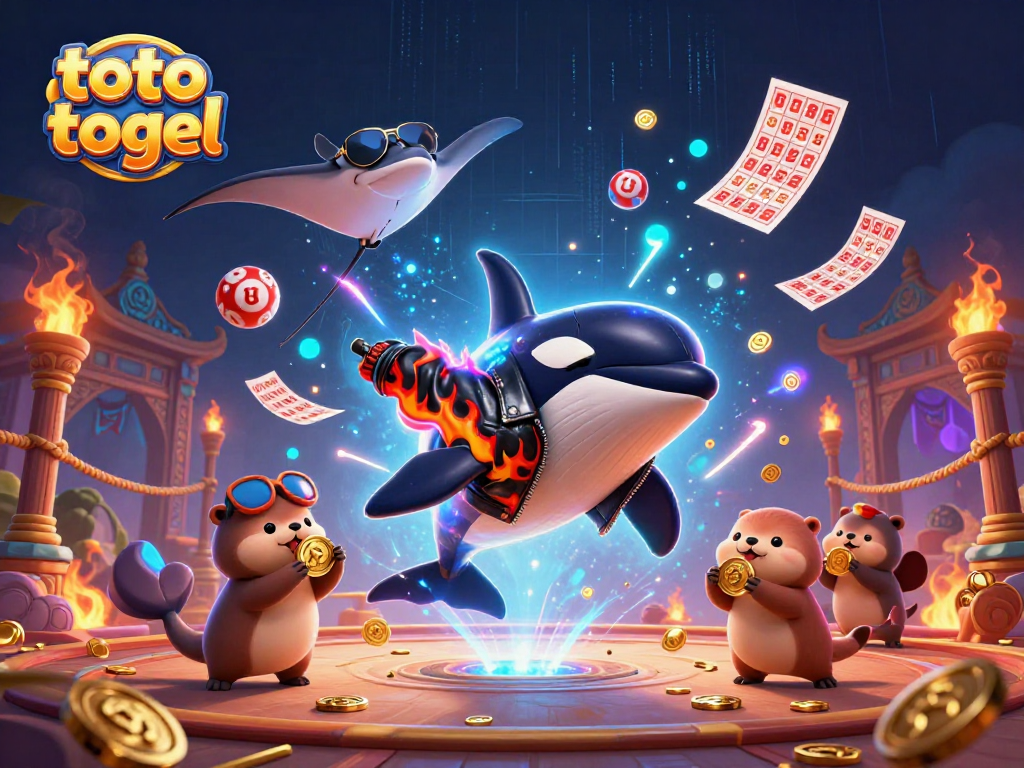 Engage in thrilling toto togel experiences with vibrant characters and gaming elements in a dynamic underwater scene.