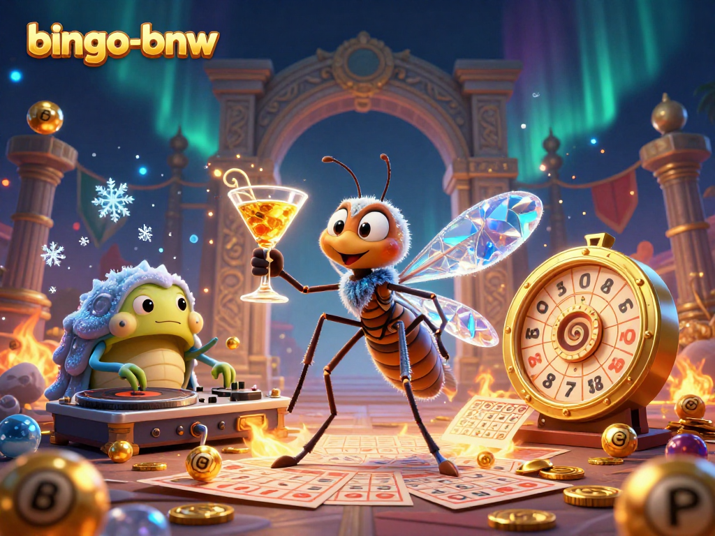 Experience excitement with bingo-bnw's vibrant 3D scene filled with golden bingo balls and dynamic characters.