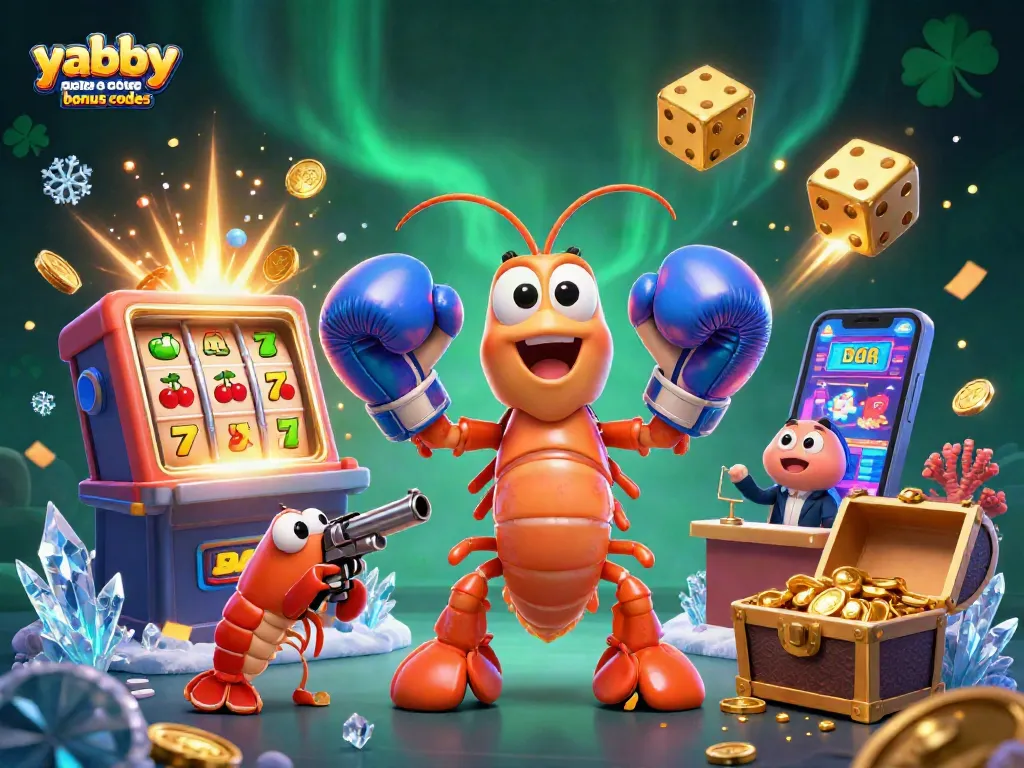 Play exciting games with current yabby casino bonus codes while vibrant elements surround animated characters.