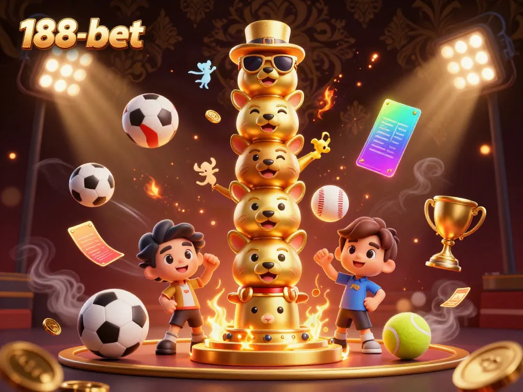 Experience thrilling action in the vibrant world of 188-bet with animated sports betting elements.
