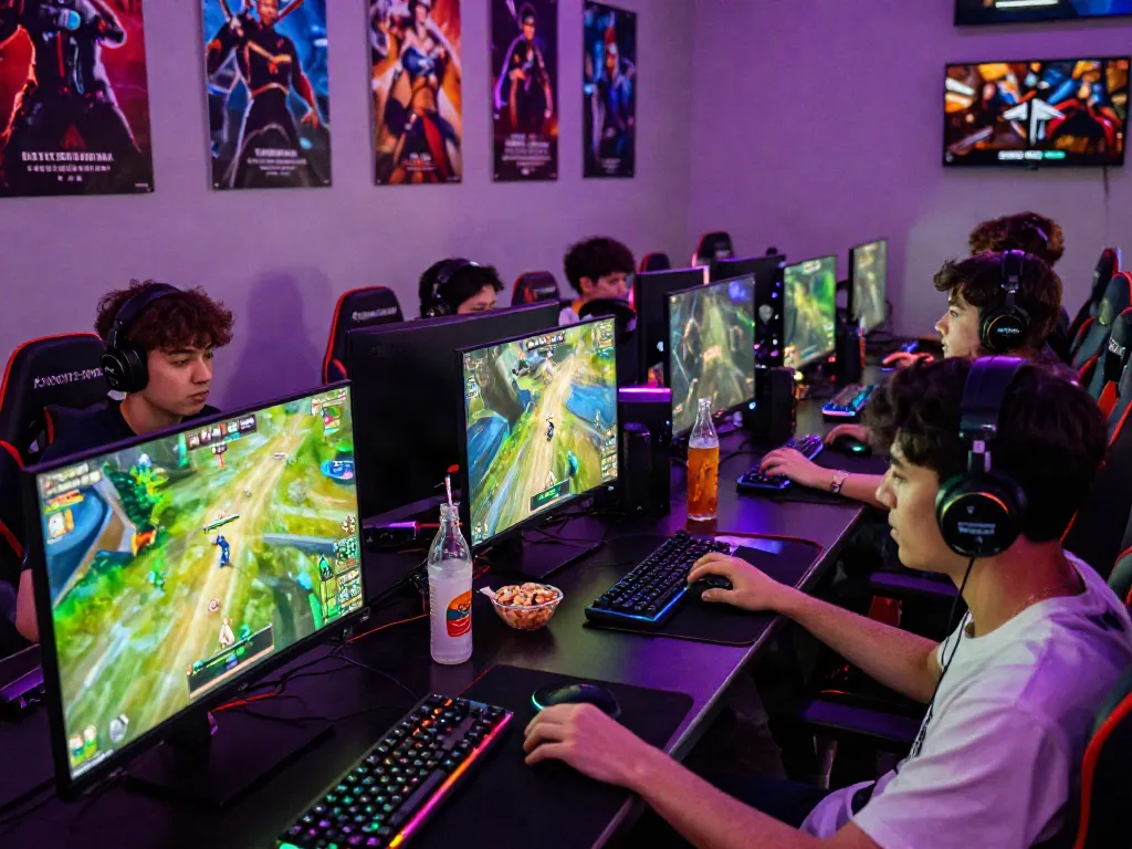 Nyonya4d gaming setup with diverse players engaged in competitive gameplay.