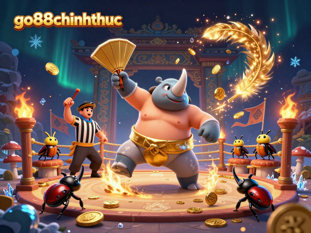 Bet on go88chinhthuc with a thrilling Sumo beetle battle scene featuring action-packed elements.