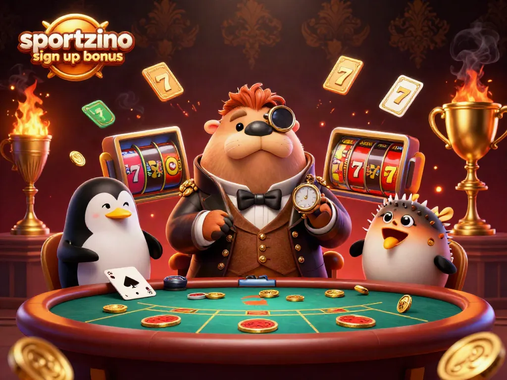 Experience thrilling wins with Sportzino sign up bonus in a colorful underwater casino scene featuring whimsical characters.