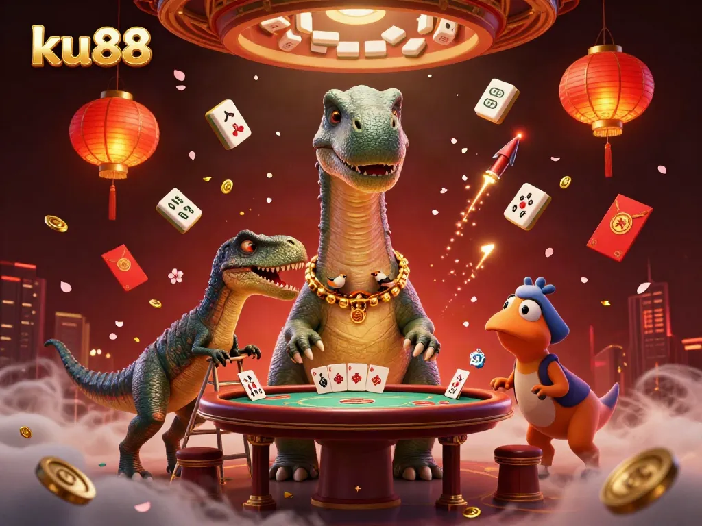 Catch winning action at ku88 with a fantastical casino scene featuring playful characters and vibrant decor.