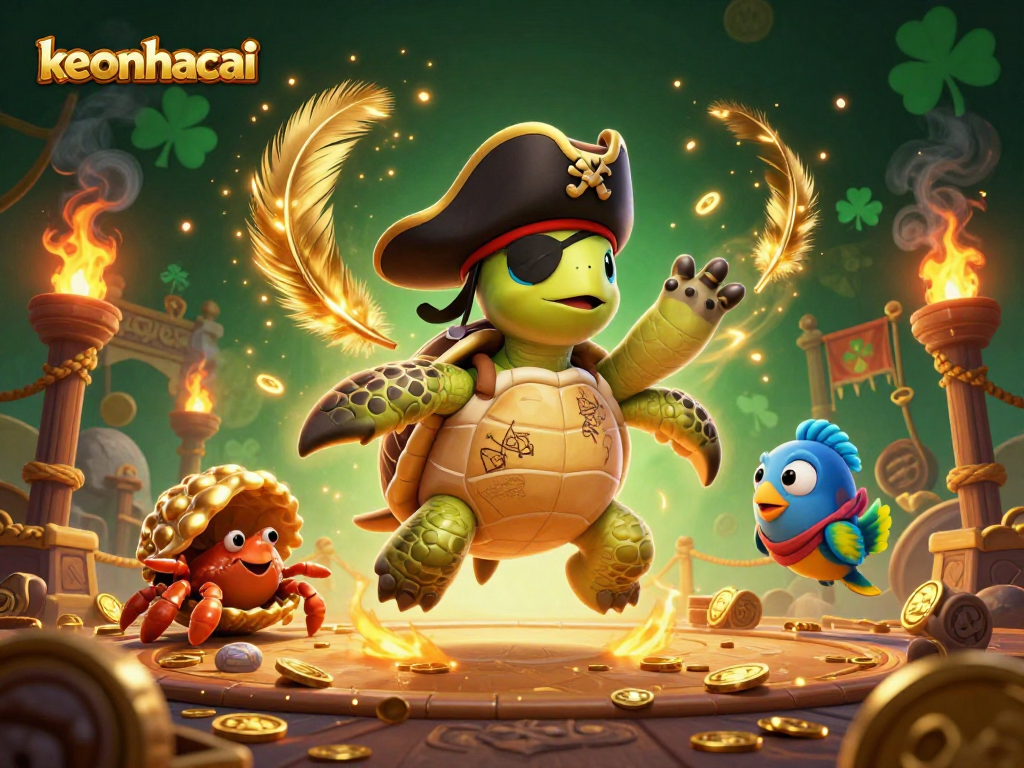 Engage with keonhacai through vibrant casino adventure with a pirate turtle and colorful sea creatures.