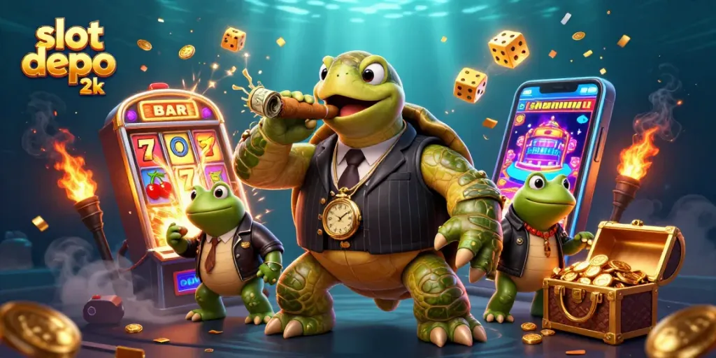 Experience thrilling action with slot depo 2k's vibrant casino illustration showcasing winning elements.