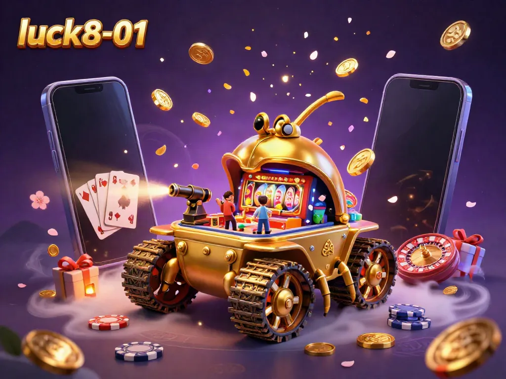 Engage with luck8-01's magical gaming experience featuring a whimsical golden beetle tank casino.