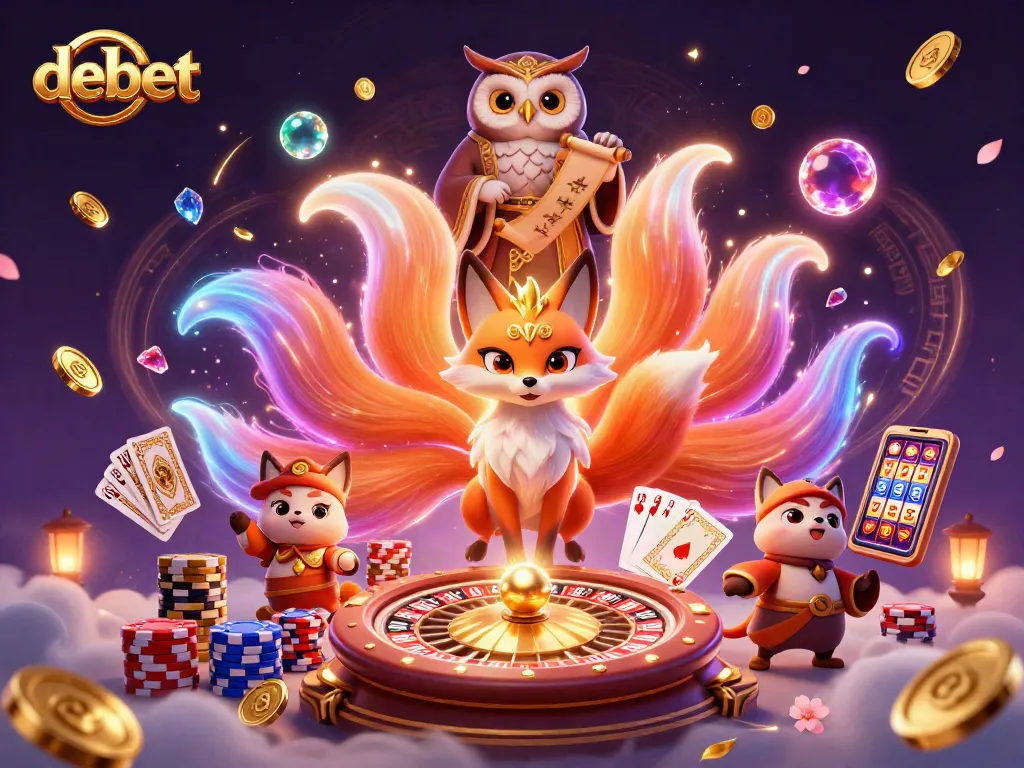 Experience the thrill of debet casino with vibrant slot machines and enchanting characters.