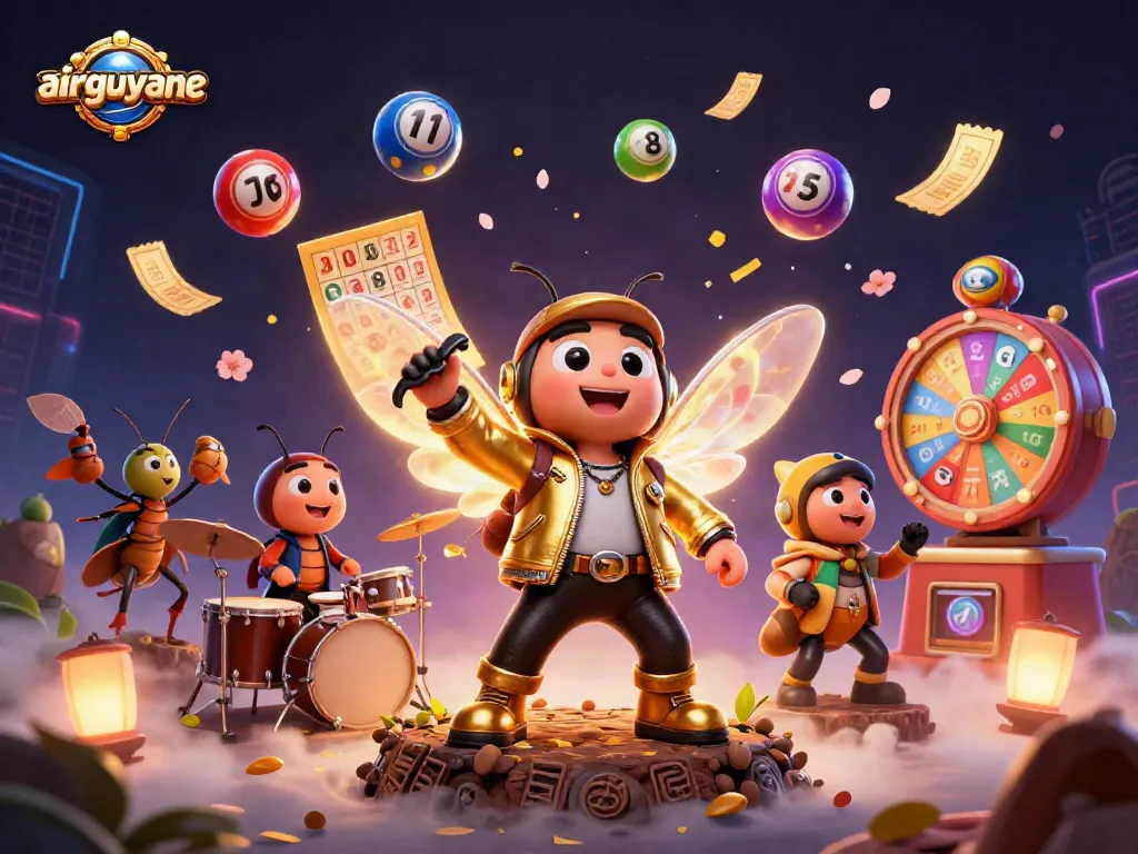 Experience thrilling moments with airguyane's rock star lottery scene featuring dynamic elements.