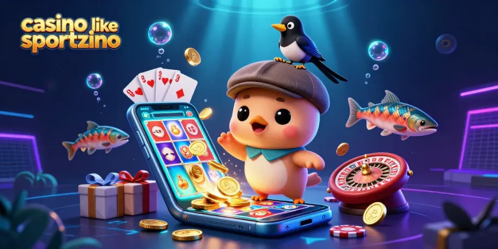 Immerse in the experience of playing at a casino like Sportzino with vibrant slot games and playful characters.