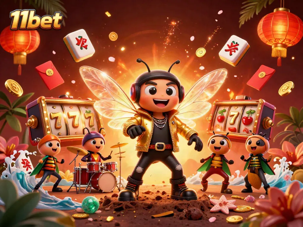 Experience thrilling slots and games at 11bet with vibrant characters and casino elements.